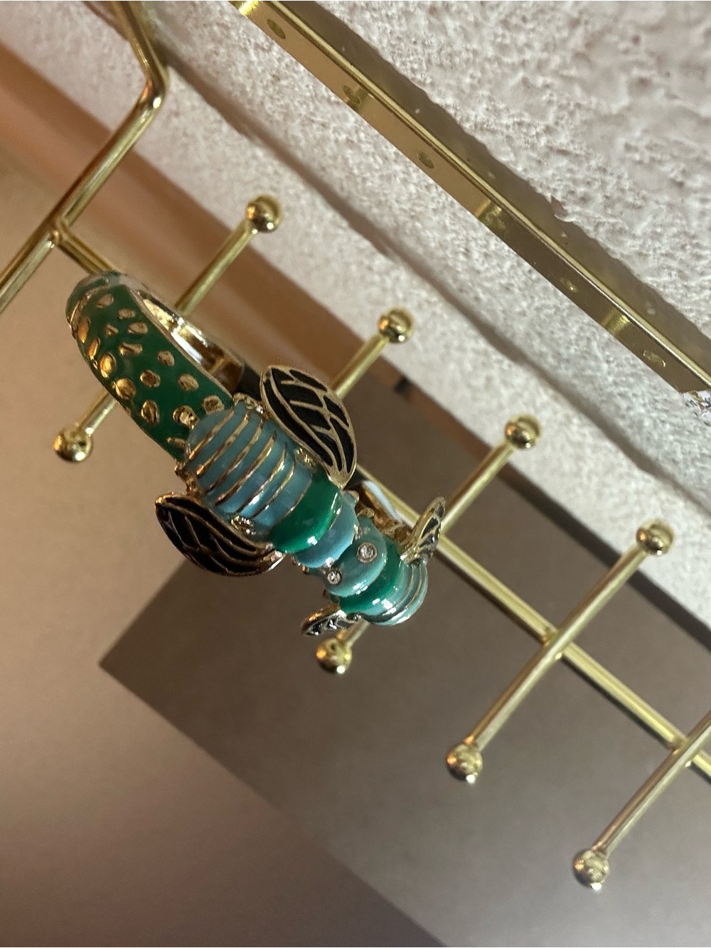 Green Enamel Bee Bracelet - Unbranded